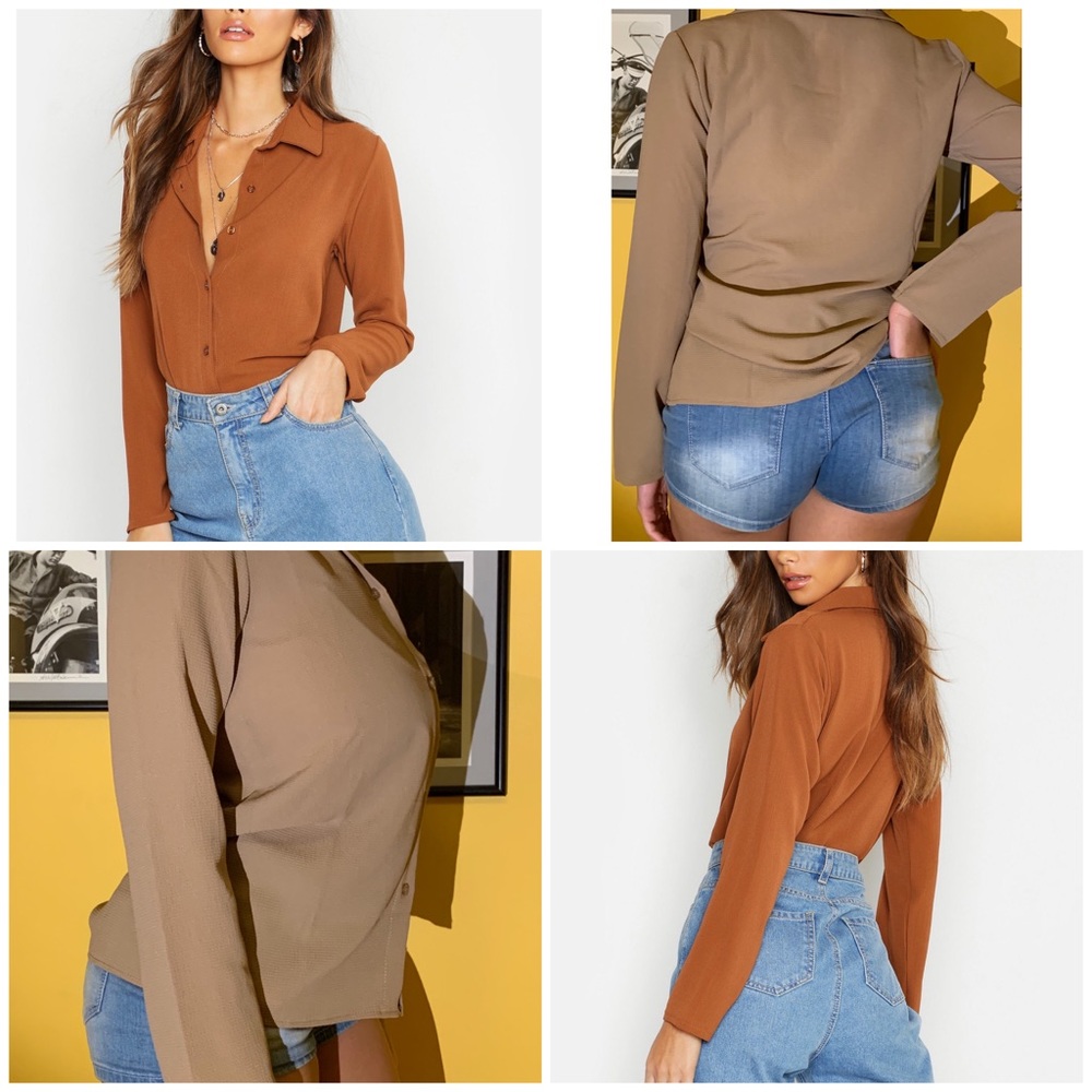 NWT Boohoo Basic Button Up